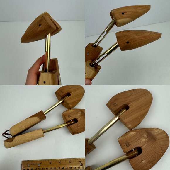 Vtg Cedar Wood Medium Size Shoe Tree Shape Moisture Absorber Executive Imperials - Picture 6 of 11